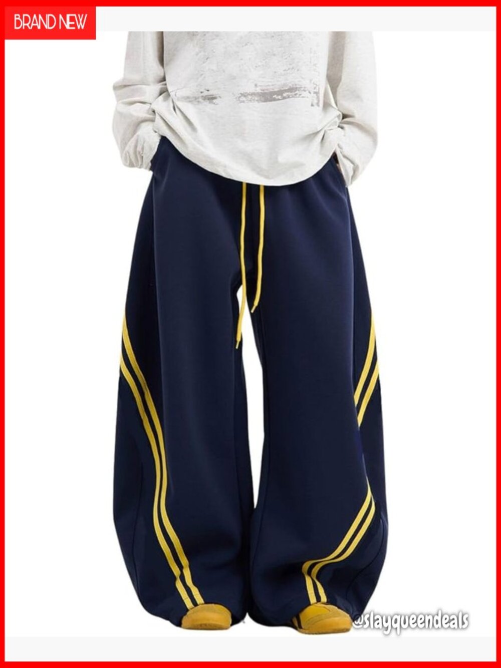 Wide Leg Sweatpants Barrel Joggers Drawstring High Rise Pockets - Picture 6 of 6